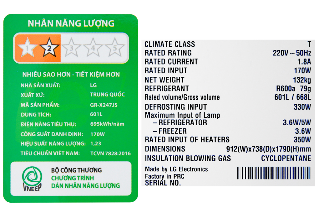 Tủ lạnh LG Inverter 601 lít Side By Side InstaView Door-in-Door GR-X247JS