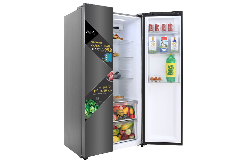 Tủ lạnh Aqua Inverter 541 lít Side By Side AQR-S541XA(BL)
